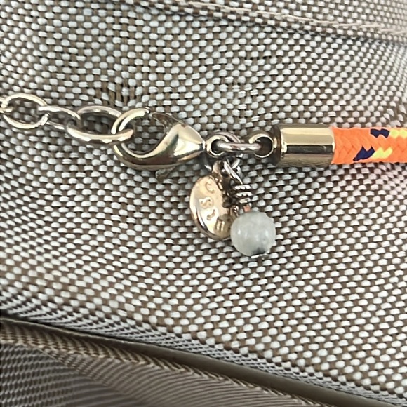 Crewcuts By J.Crew paracord neon orange pink with sparky stone   necklace 16” - Picture 5 of 8